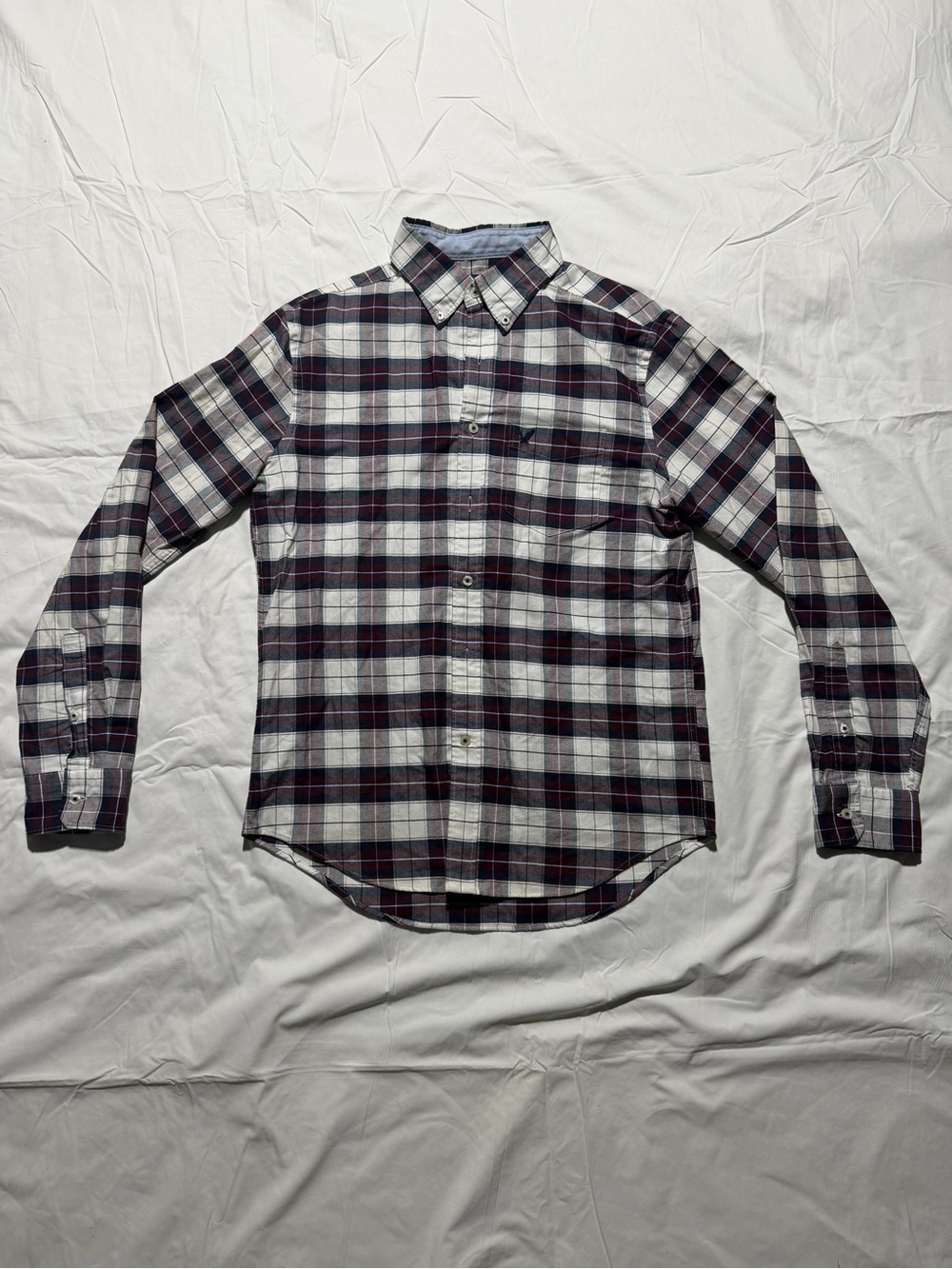 American Eagle Outfitters Classic Fit Plaid Button-Up Shirt Men’s Small - Picture 1 of 4